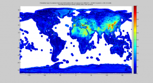Carte des probabilités de RFI accumulées au 12 janvier 2010
