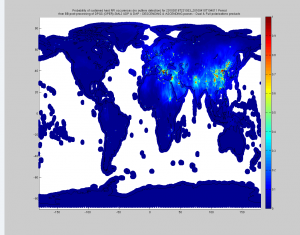 Probability of occurrence of RFI from march 17 to April 10 2010