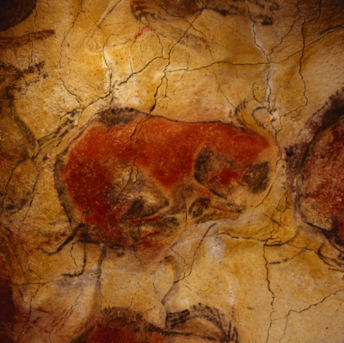 Paleolithic rock art in the Altamira cave (northern Spain, World Heritage site), dating from 11,000 to 35,000 BC. Altamira National Museum and Research Centre, Spanish Ministry of Culture and Sport. Photographer P Saura